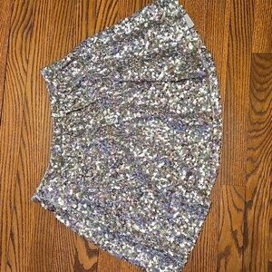 Sequin Iridescent (pink and lilac) Silver Skater Skirt Large
